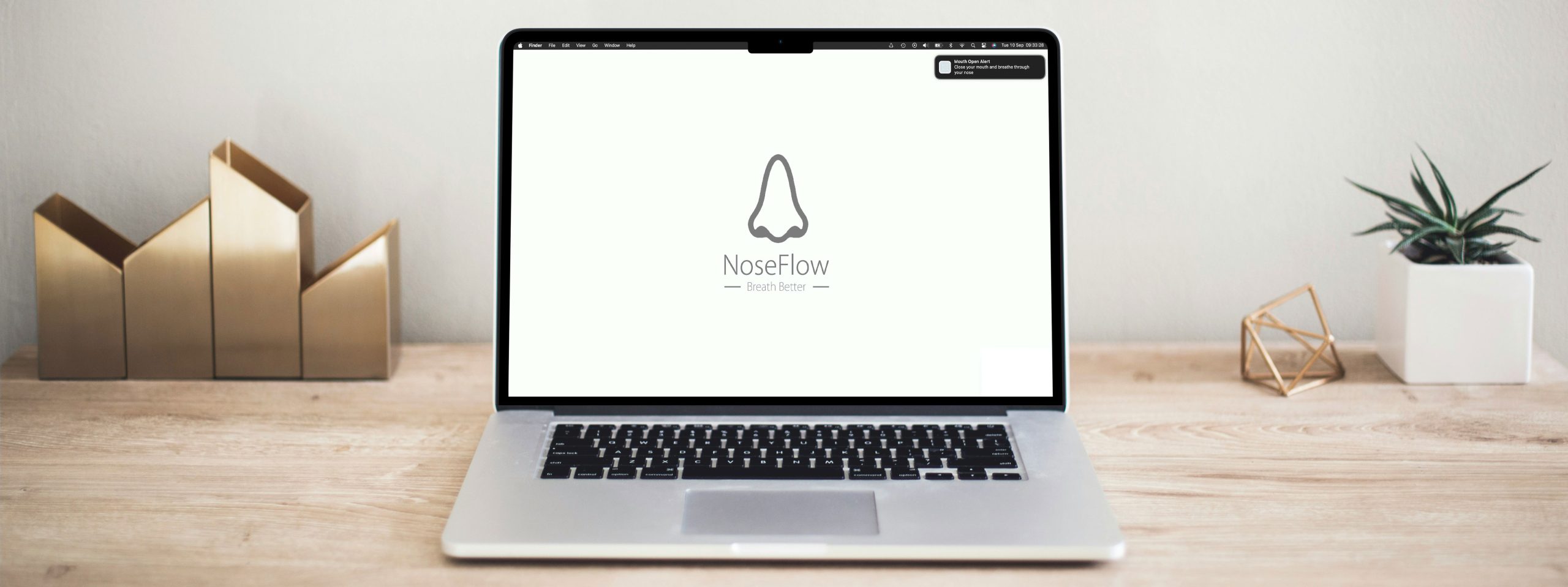 NoseFlow App on running on laptop